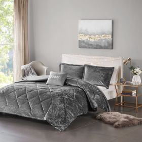 Full/Queen Velvet Duvet Cover Set with Throw Pillow