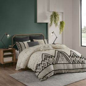 Full/Queen 3 Piece Flax and Cotton Blended Duvet Cover Set