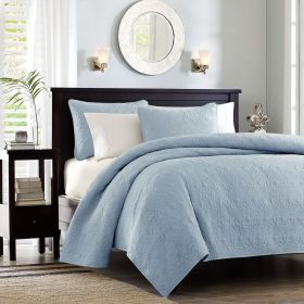 Reversible Quilt Set Blue King/Cal King