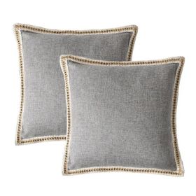 A Set Of Two-piece Retro Linen Trimmed Pillowcases (Option: 1Pair)