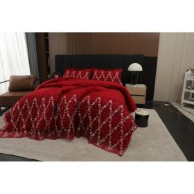 3-Piece Lace Embroidered Comforter Set with 2 Pillow Shams, Elegant Floral Bedding for Queen, King and California King Beds (Option: Brown-Queen)